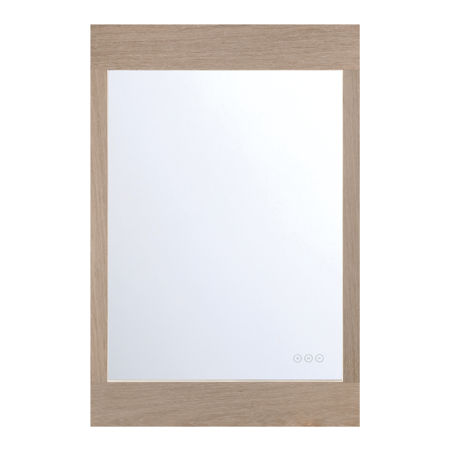Eurofase Lighting Mogano 36" Integrated LED White Oak Wood Acrylic Frame Rectangle Freestanding Dimmable Mirror