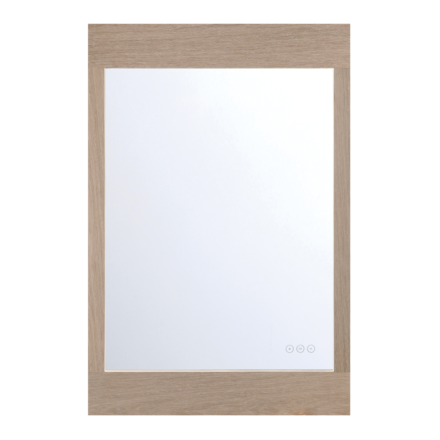 Eurofase Lighting Mogano 36" Integrated LED White Oak Wood Acrylic Frame Rectangle Freestanding Dimmable Mirror
