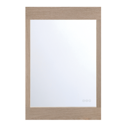 Eurofase Lighting Mogano 36" Integrated LED White Oak Wood Acrylic Frame Rectangle Freestanding Dimmable Mirror
