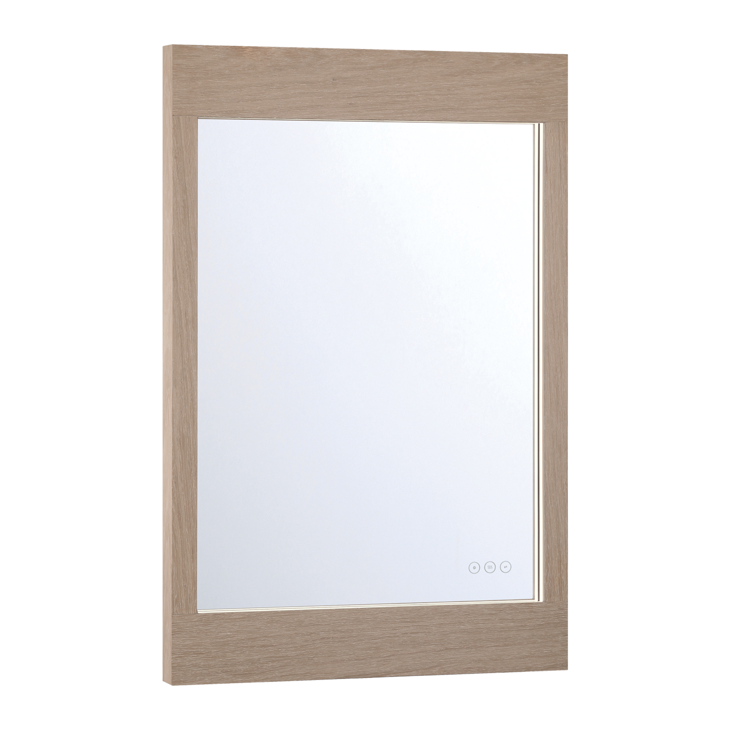 Eurofase Lighting Mogano 36" Integrated LED White Oak Wood Acrylic Frame Rectangle Freestanding Dimmable Mirror