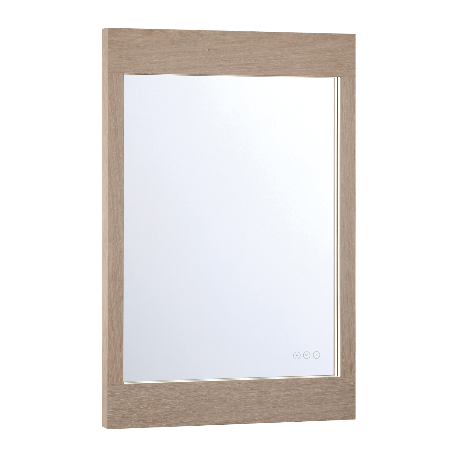 Eurofase Lighting Mogano 36" Integrated LED White Oak Wood Acrylic Frame Rectangle Freestanding Dimmable Mirror
