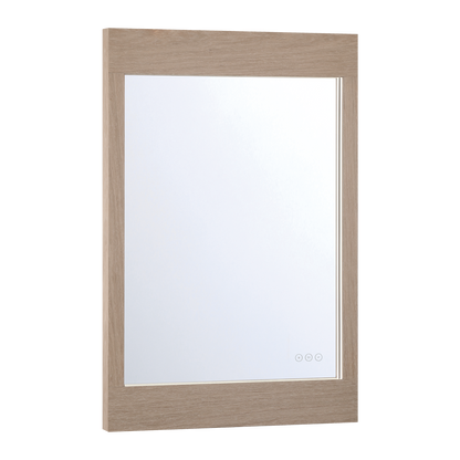Eurofase Lighting Mogano 36" Integrated LED White Oak Wood Acrylic Frame Rectangle Freestanding Dimmable Mirror