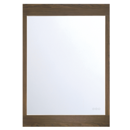 Eurofase Lighting Mogano 42" Integrated LED Dark Walnut Wood Acrylic Frame Rectangle Freestanding Dimmable Mirror