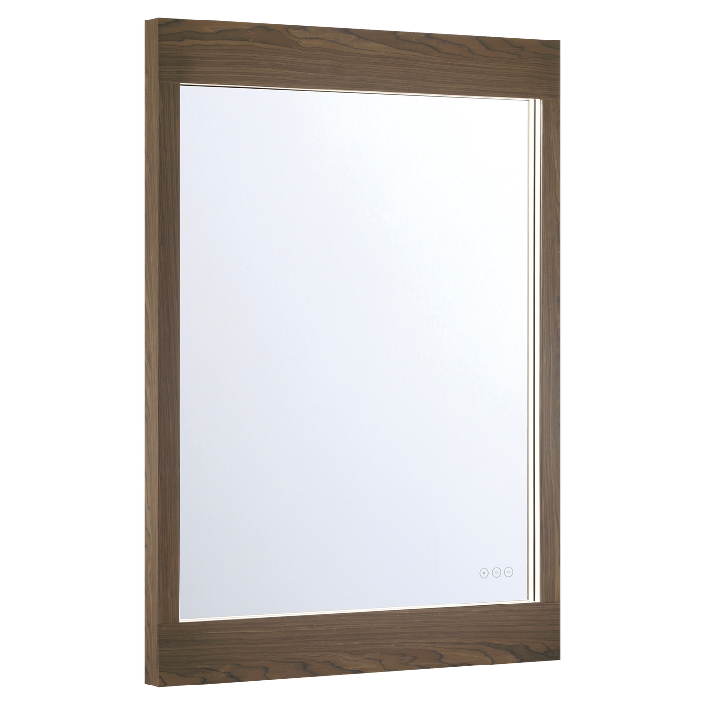 Eurofase Lighting Mogano 42" Integrated LED Dark Walnut Wood Acrylic Frame Rectangle Freestanding Dimmable Mirror