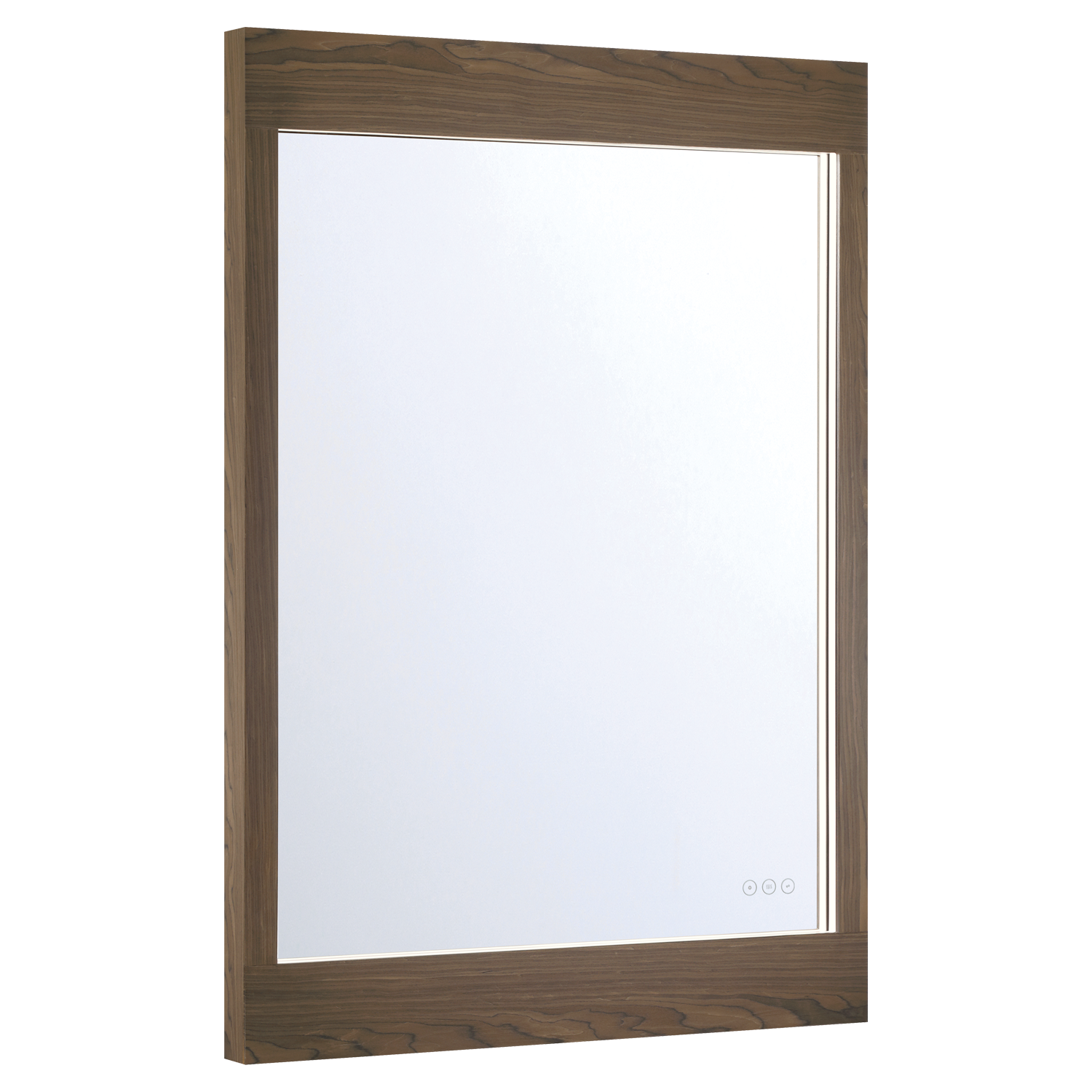 Eurofase Lighting Mogano 42" Integrated LED Dark Walnut Wood Acrylic Frame Rectangle Freestanding Dimmable Mirror