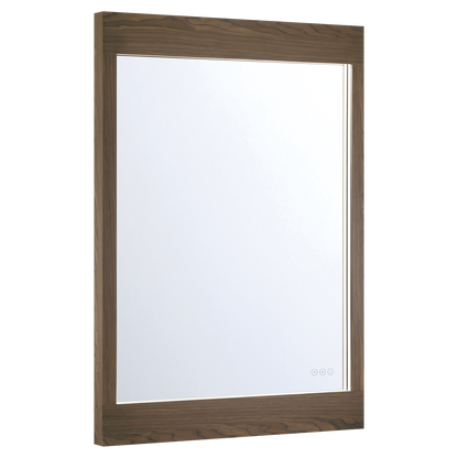 Eurofase Lighting Mogano 42" Integrated LED Dark Walnut Wood Acrylic Frame Rectangle Freestanding Dimmable Mirror