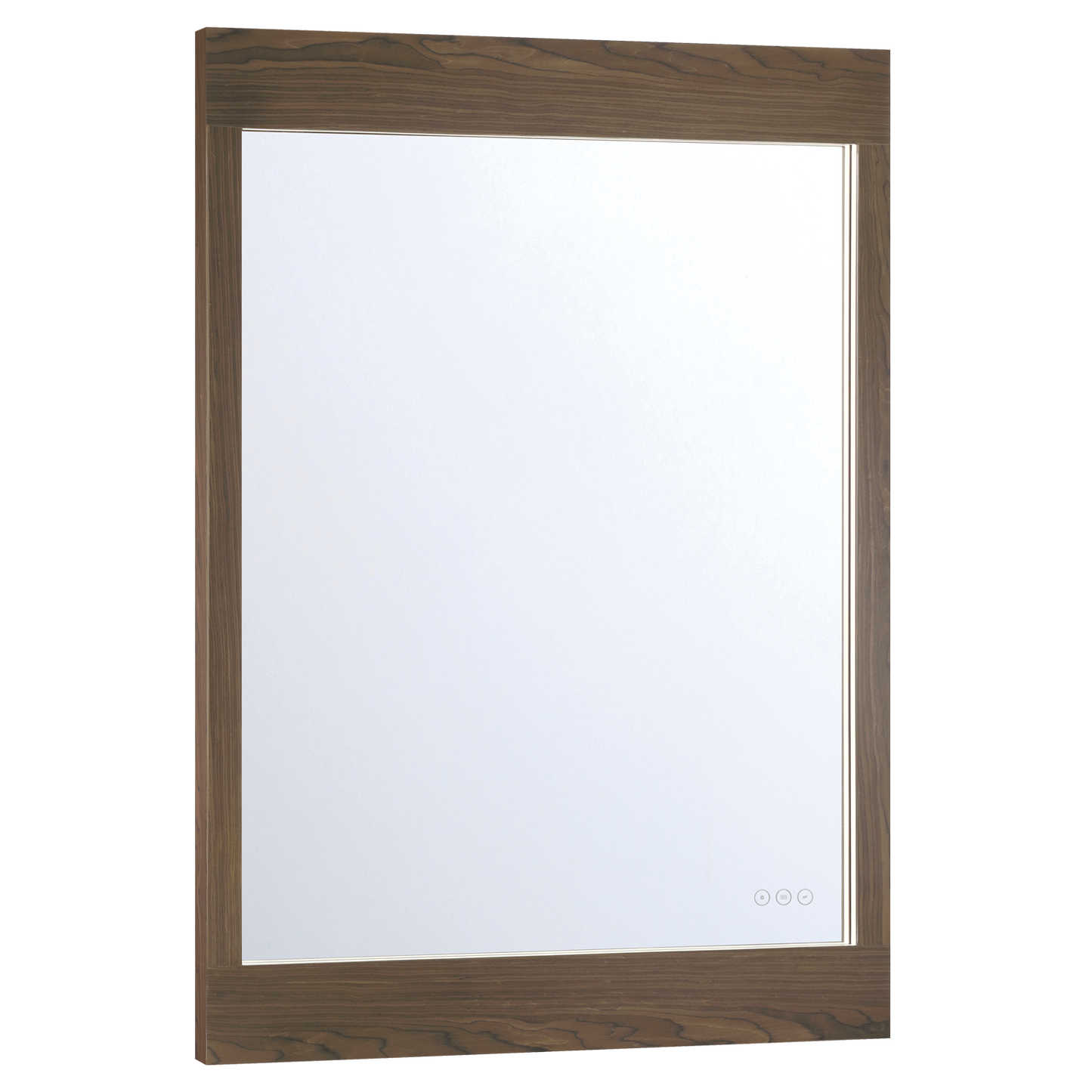 Eurofase Lighting Mogano 42" Integrated LED Dark Walnut Wood Acrylic Frame Rectangle Freestanding Dimmable Mirror