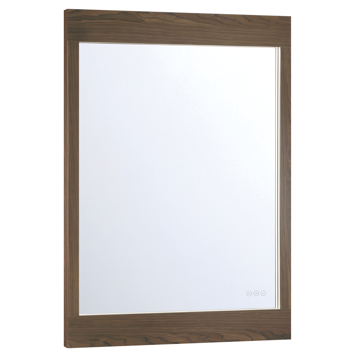 Eurofase Lighting Mogano 42" Integrated LED Dark Walnut Wood Acrylic Frame Rectangle Freestanding Dimmable Mirror