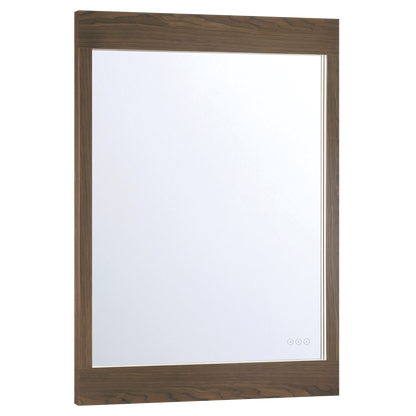 Eurofase Lighting Mogano 42" Integrated LED Dark Walnut Wood Acrylic Frame Rectangle Freestanding Dimmable Mirror