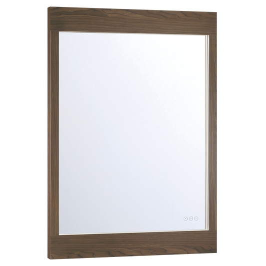 Eurofase Lighting Mogano 42" Integrated LED Dark Walnut Wood Acrylic Frame Rectangle Freestanding Dimmable Mirror