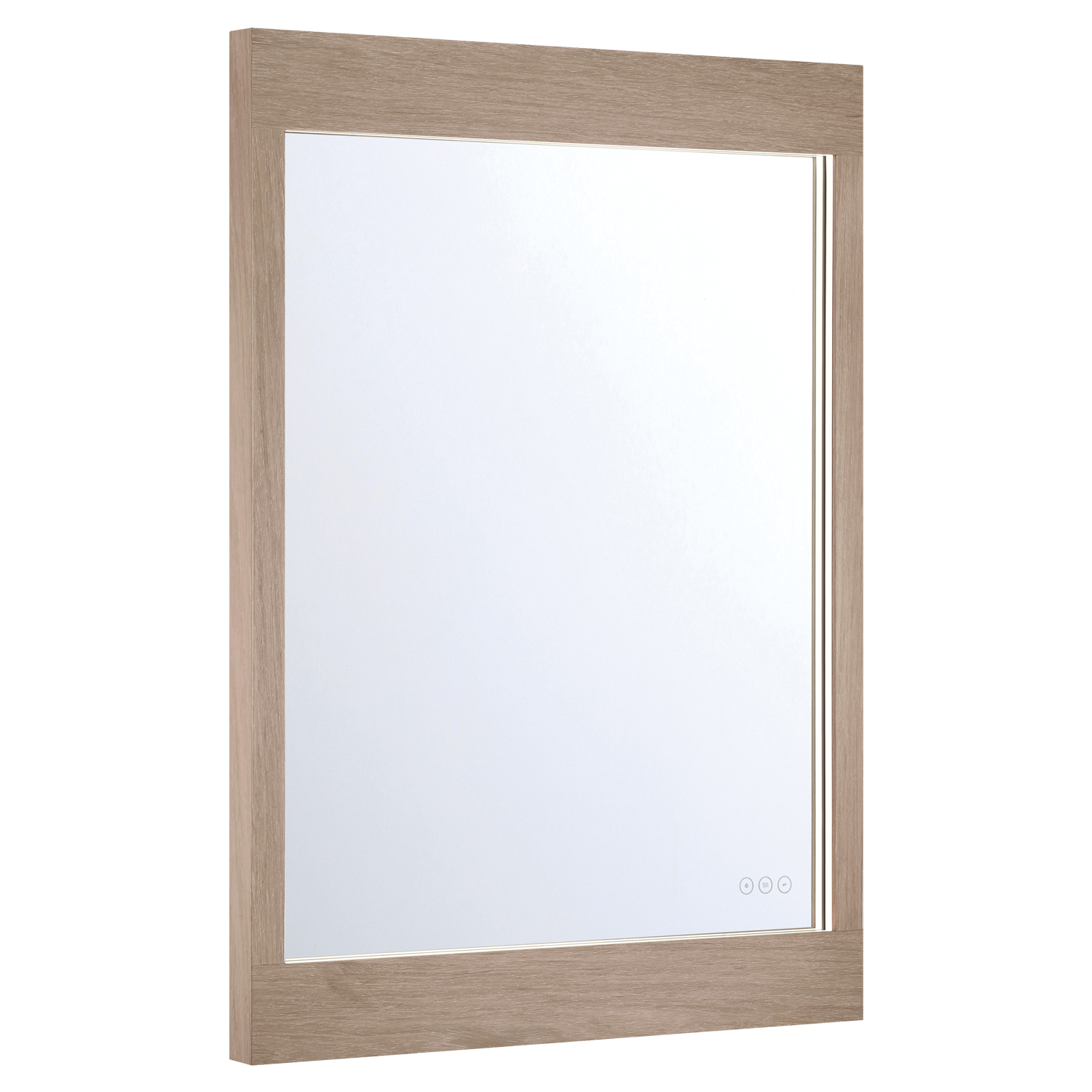 Eurofase Lighting Mogano 42" Integrated LED White Oat Wood Acrylic Frame Rectangle Freestanding Dimmable Mirror