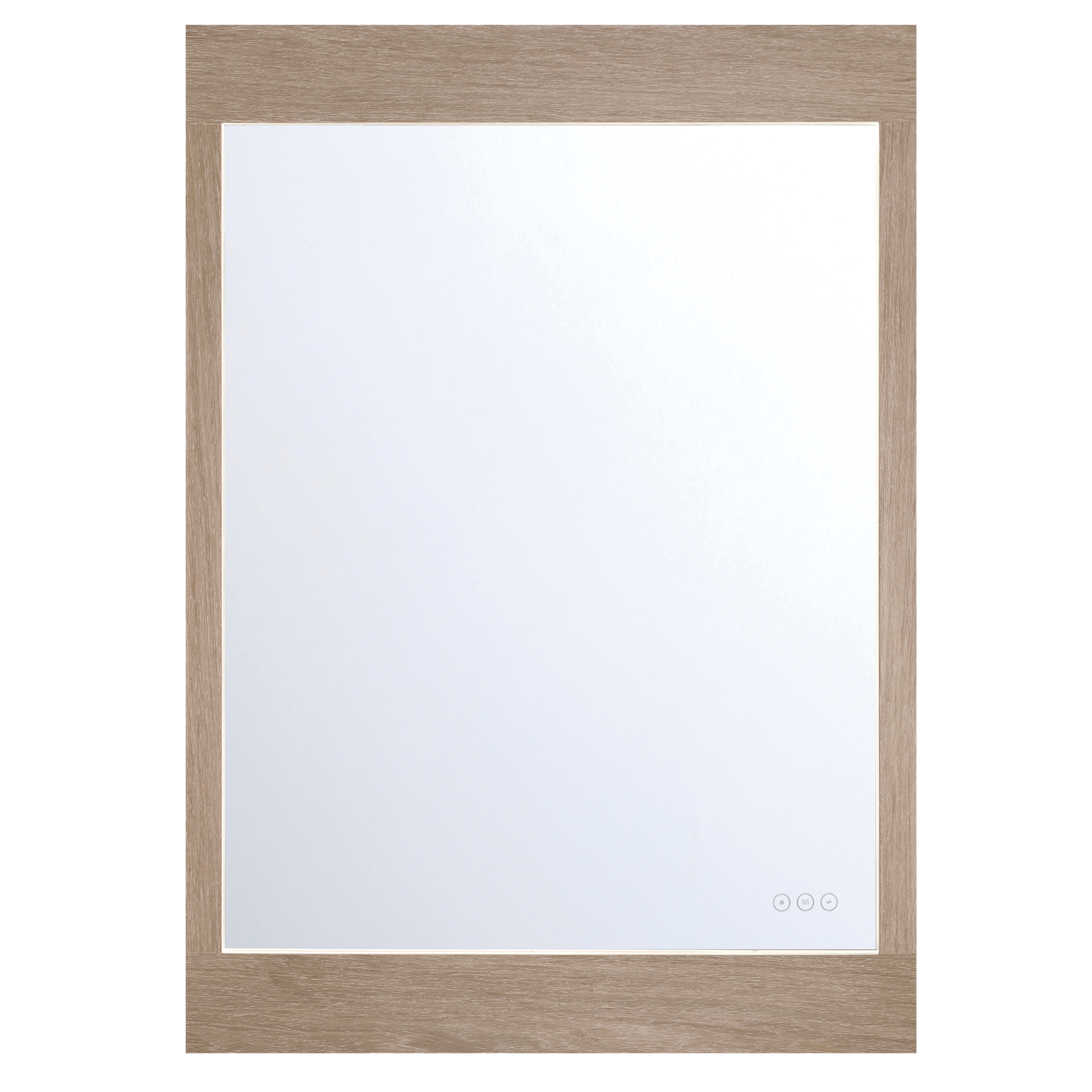 Eurofase Lighting Mogano 42" Integrated LED White Oat Wood Acrylic Frame Rectangle Freestanding Dimmable Mirror