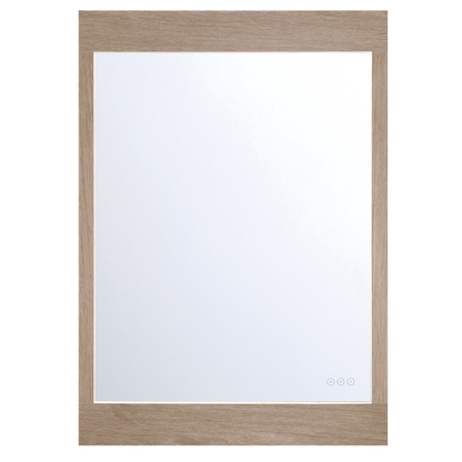 Eurofase Lighting Mogano 42" Integrated LED White Oat Wood Acrylic Frame Rectangle Freestanding Dimmable Mirror