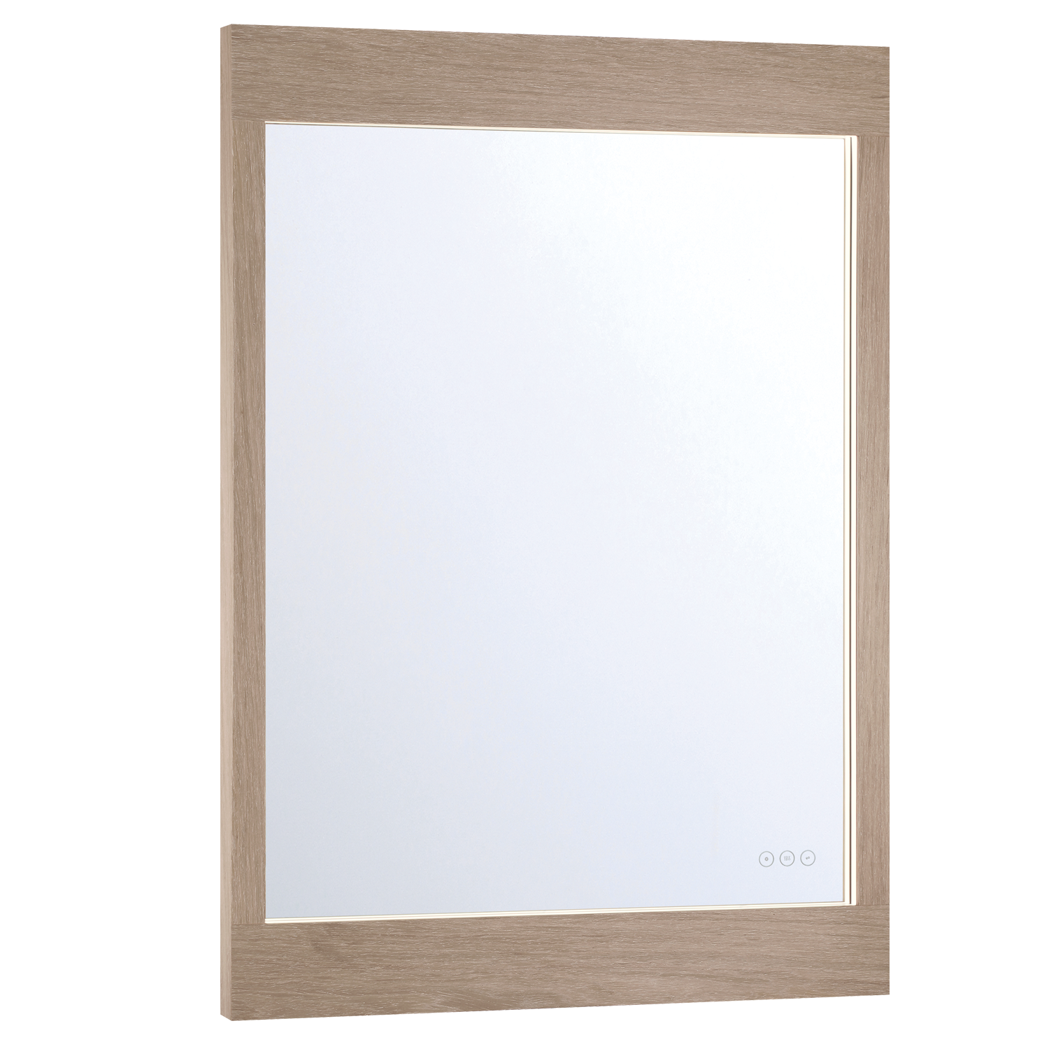 Eurofase Lighting Mogano 42" Integrated LED White Oat Wood Acrylic Frame Rectangle Freestanding Dimmable Mirror