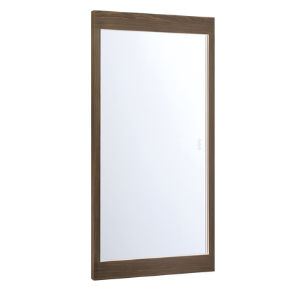 Eurofase Lighting Mogano 60" Integrated LED Dark Walnut Wood Acrylic Frame Rectangle Freestanding Dimmable Mirror