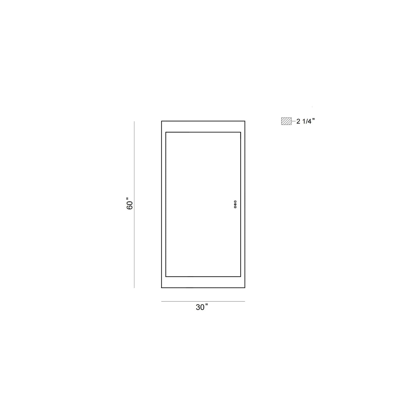 Eurofase Lighting Mogano 60" Integrated LED Dark Walnut Wood Acrylic Frame Rectangle Freestanding Dimmable Mirror