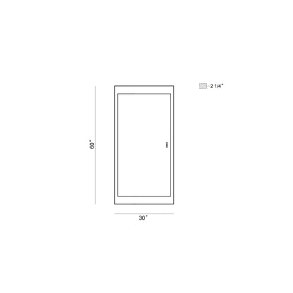 Eurofase Lighting Mogano 60" Integrated LED Dark Walnut Wood Acrylic Frame Rectangle Freestanding Dimmable Mirror