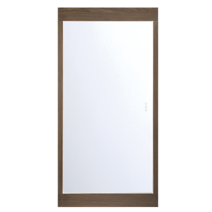 Eurofase Lighting Mogano 60" Integrated LED Dark Walnut Wood Acrylic Frame Rectangle Freestanding Dimmable Mirror