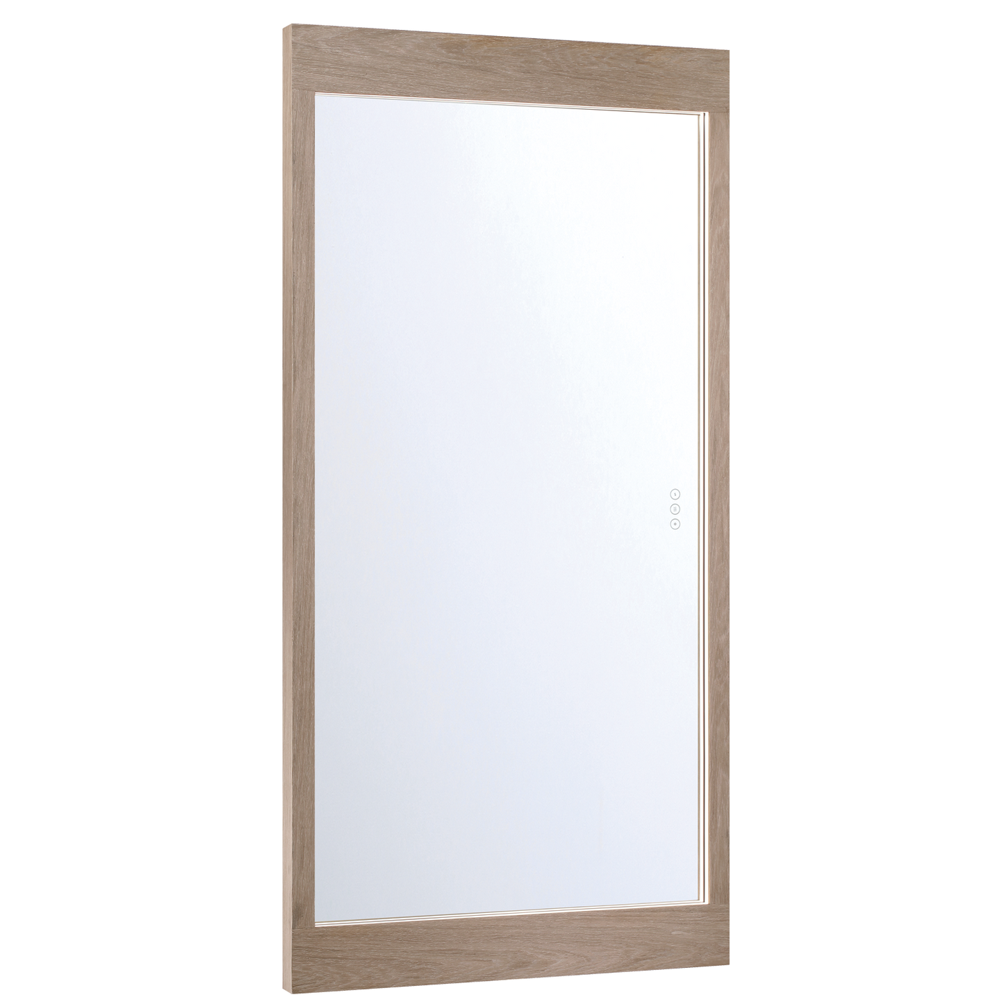 Eurofase Lighting Mogano 60" Integrated LED White Oak Wood Acrylic Frame Rectangle Freestanding Dimmable Mirror