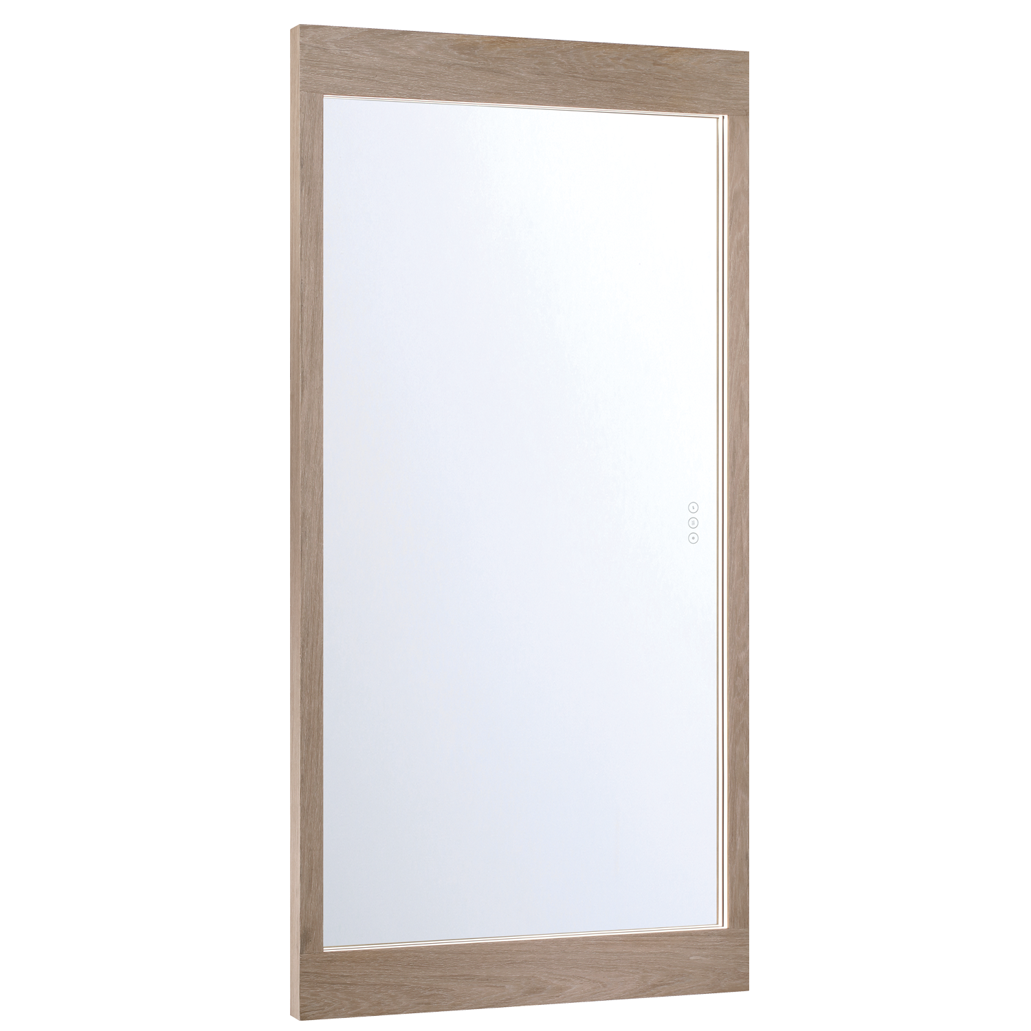 Eurofase Lighting Mogano 60" Integrated LED White Oak Wood Acrylic Frame Rectangle Freestanding Dimmable Mirror
