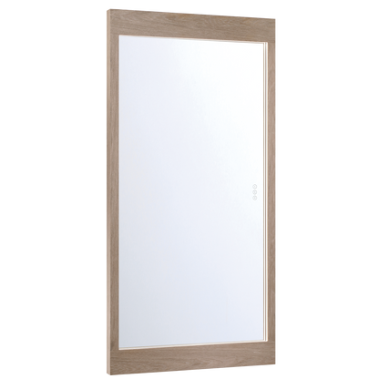 Eurofase Lighting Mogano 60" Integrated LED White Oak Wood Acrylic Frame Rectangle Freestanding Dimmable Mirror