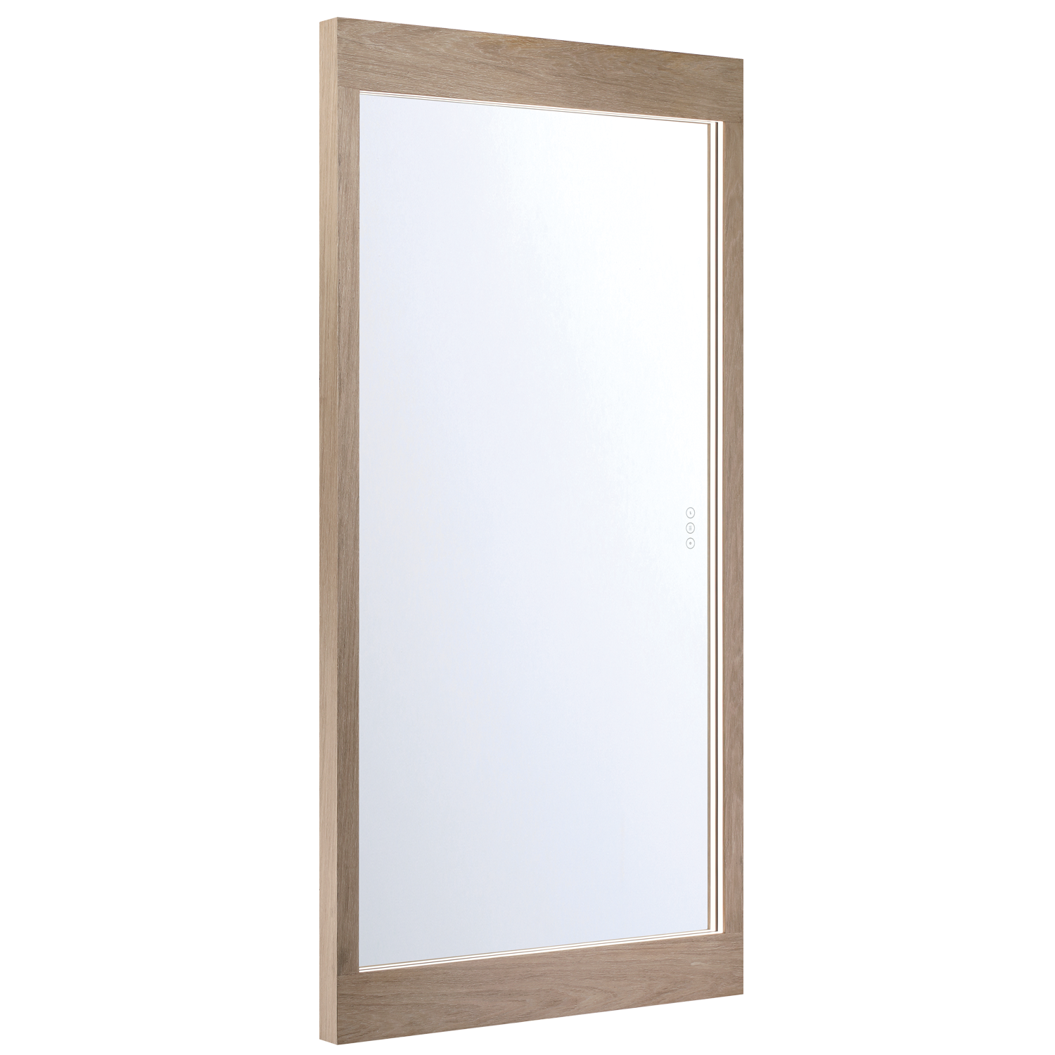 Eurofase Lighting Mogano 60" Integrated LED White Oak Wood Acrylic Frame Rectangle Freestanding Dimmable Mirror