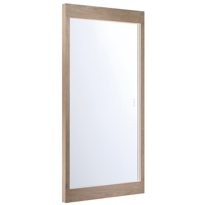 Eurofase Lighting Mogano 60" Integrated LED White Oak Wood Acrylic Frame Rectangle Freestanding Dimmable Mirror