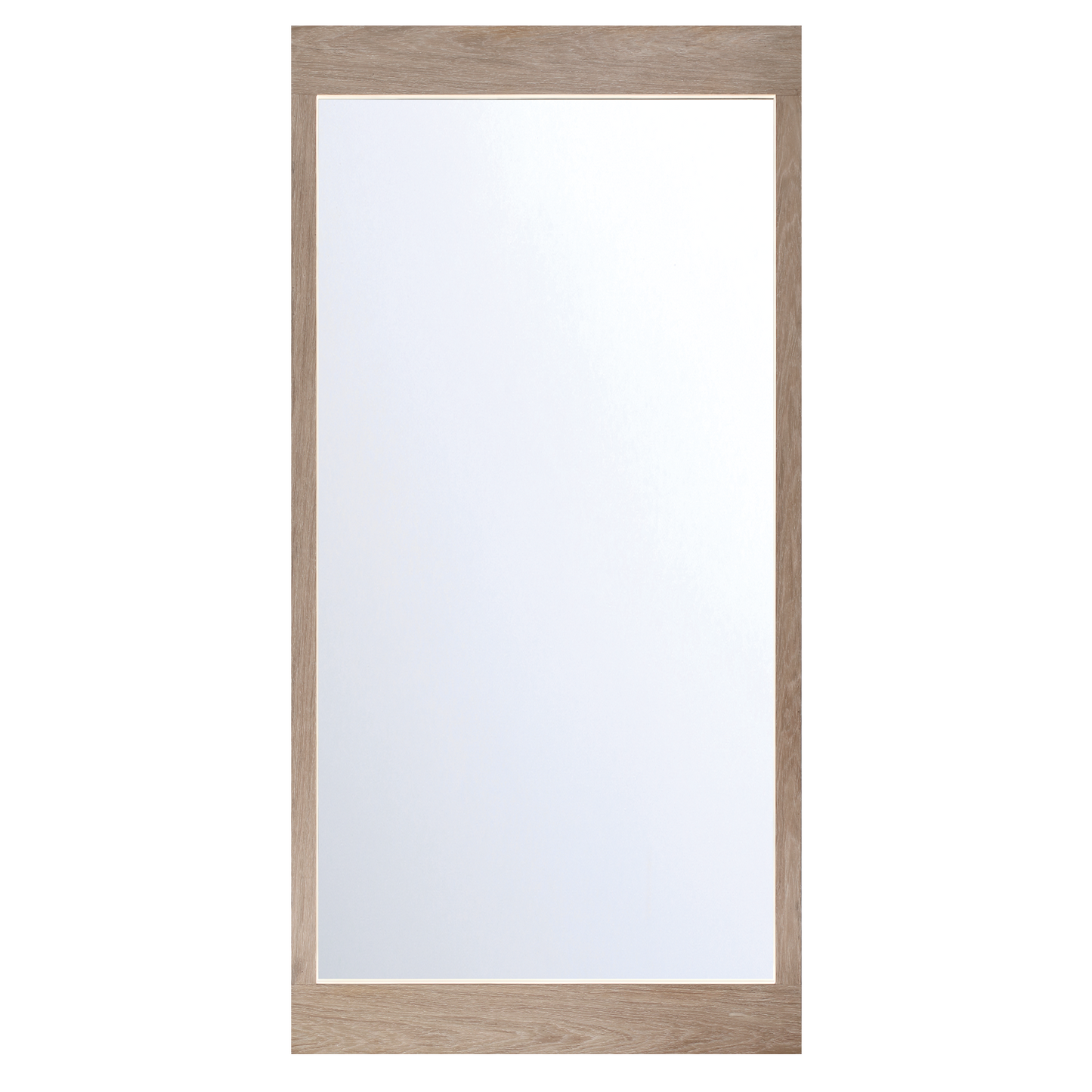Eurofase Lighting Mogano 60" Integrated LED White Oak Wood Acrylic Frame Rectangle Freestanding Dimmable Mirror