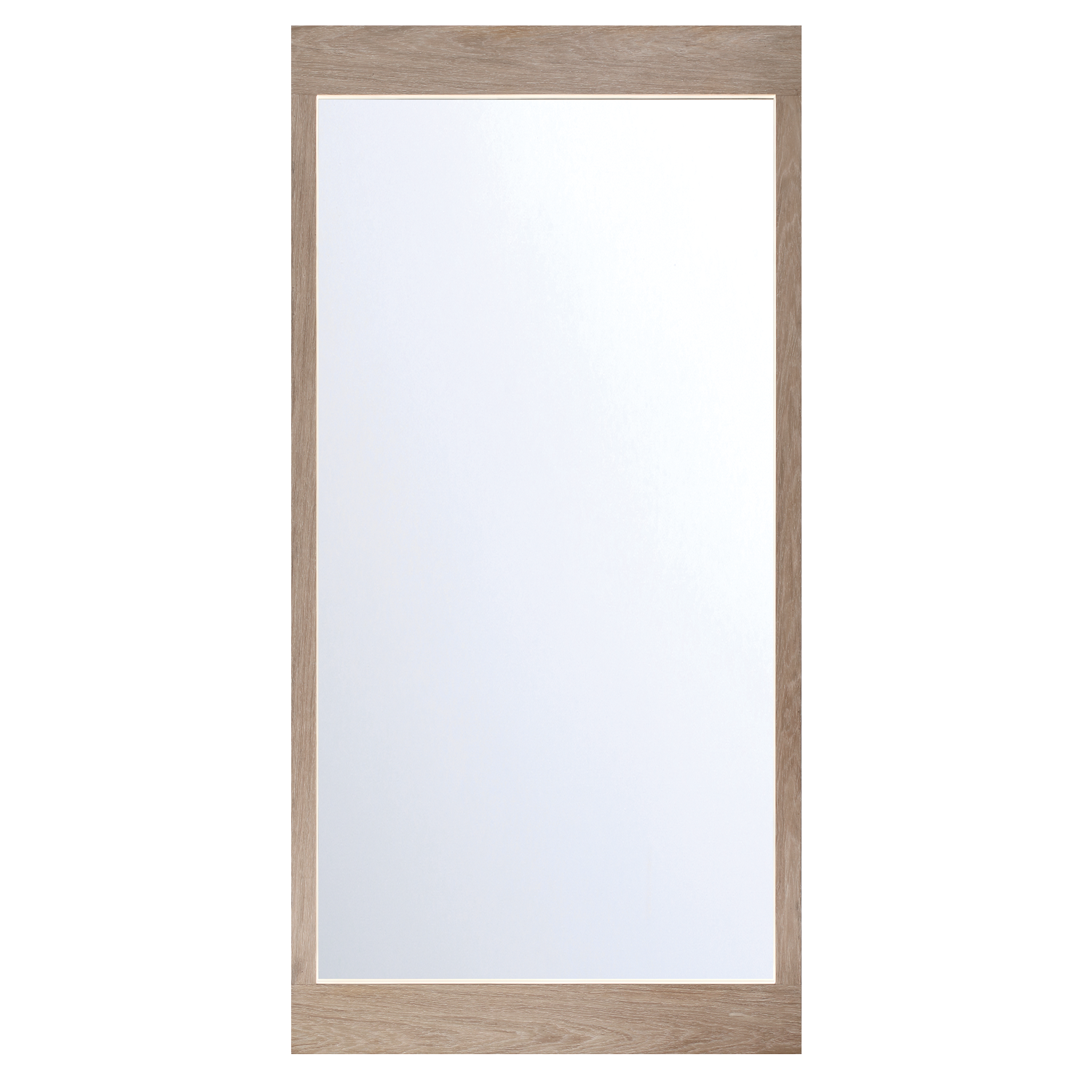 Eurofase Lighting Mogano 60" Integrated LED White Oak Wood Acrylic Frame Rectangle Freestanding Dimmable Mirror
