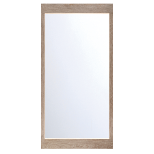 Eurofase Lighting Mogano 60" Integrated LED White Oak Wood Acrylic Frame Rectangle Freestanding Dimmable Mirror