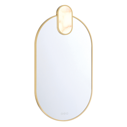 Eurofase Lighting Mrissa 39" Integrated LED Gold Alabaster Frame Dimmable Mirror
