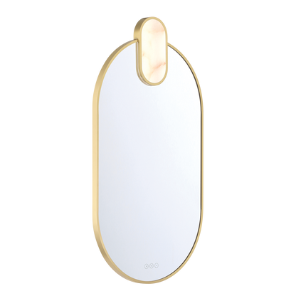 Eurofase Lighting Mrissa 39" Integrated LED Gold Alabaster Frame Dimmable Mirror