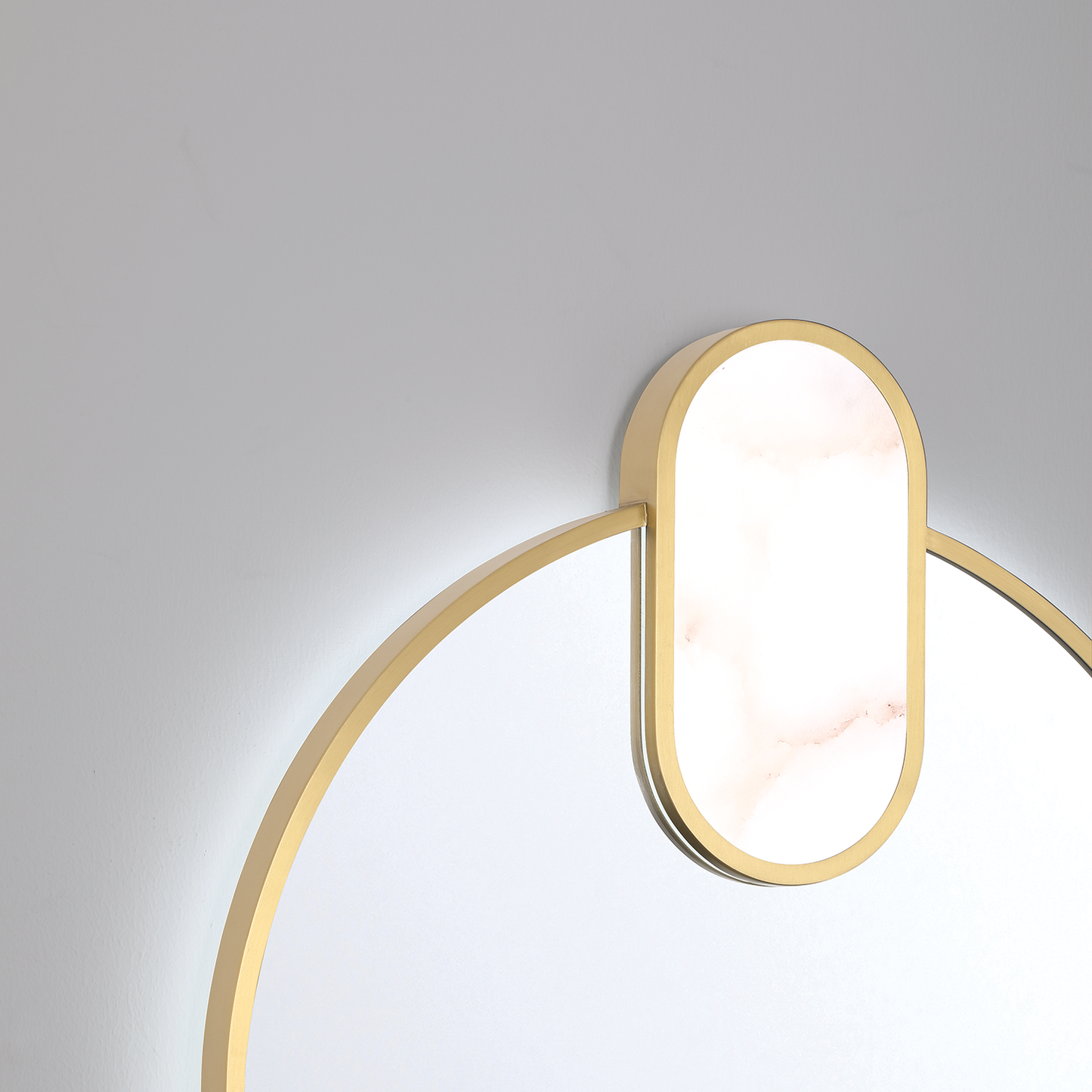 Eurofase Lighting Mrissa 39" Integrated LED Gold Alabaster Frame Dimmable Mirror