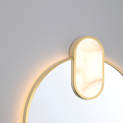 Eurofase Lighting Mrissa 39" Integrated LED Gold Alabaster Frame Dimmable Mirror