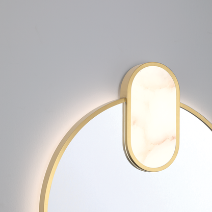 Eurofase Lighting Mrissa 39" Integrated LED Gold Alabaster Frame Dimmable Mirror
