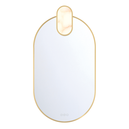 Eurofase Lighting Mrissa 39" Integrated LED Gold Alabaster Frame Dimmable Mirror
