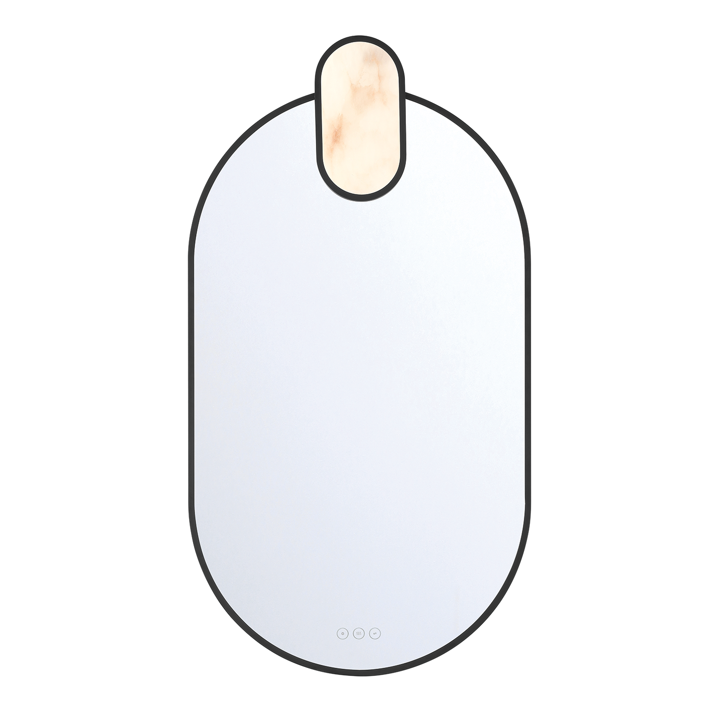 Eurofase Lighting Mrissa 39" Integrated LED Matte Black Alabaster Frame Dimmable Mirror