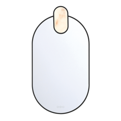 Eurofase Lighting Mrissa 39" Integrated LED Matte Black Alabaster Frame Dimmable Mirror