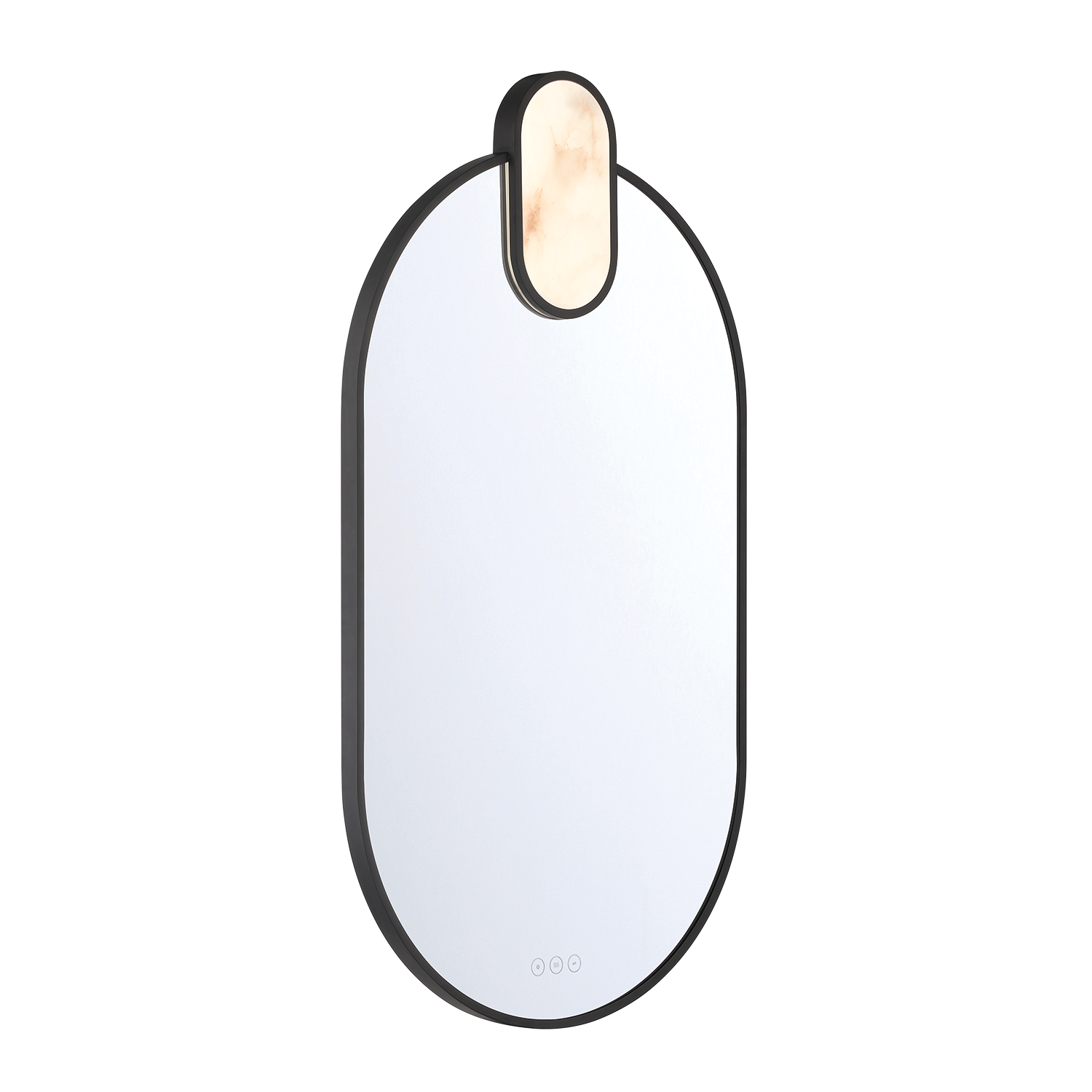 Eurofase Lighting Mrissa 39" Integrated LED Matte Black Alabaster Frame Dimmable Mirror
