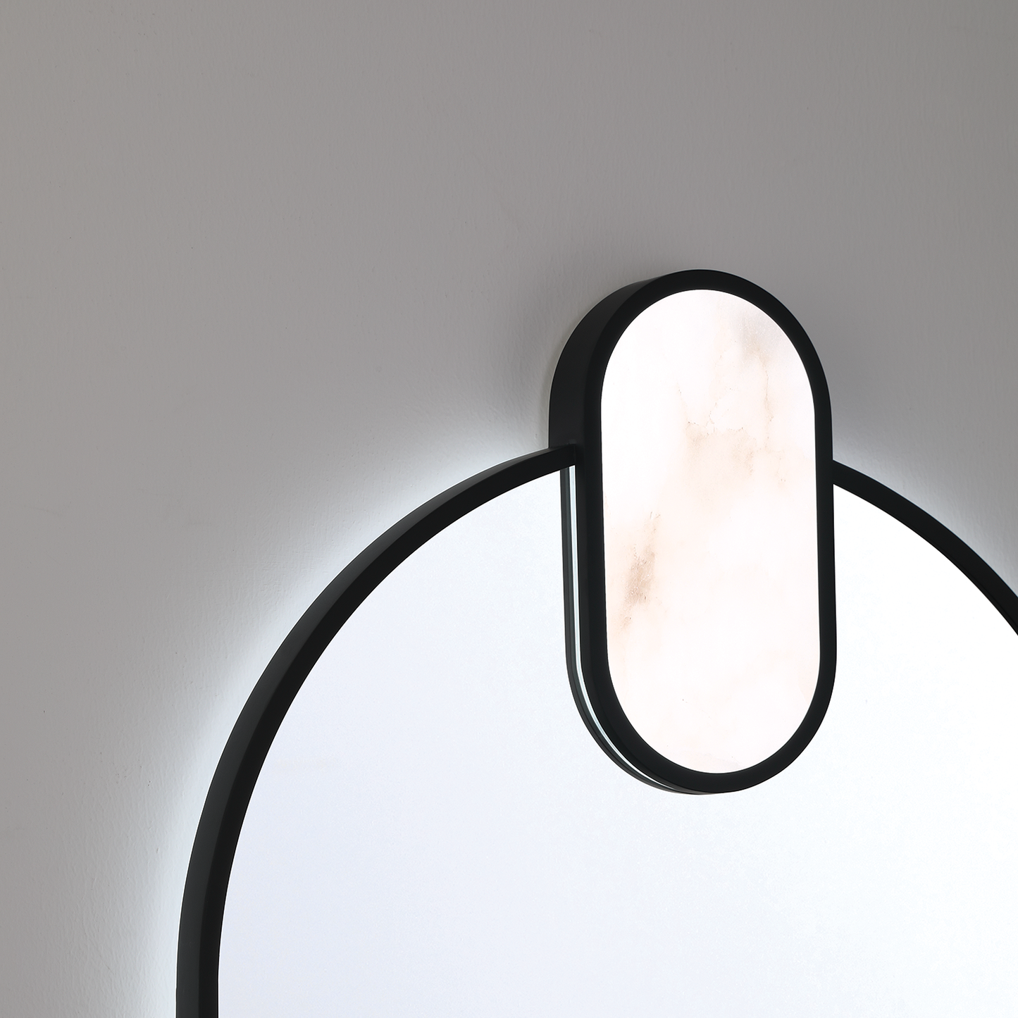 Eurofase Lighting Mrissa 39" Integrated LED Matte Black Alabaster Frame Dimmable Mirror