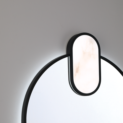 Eurofase Lighting Mrissa 39" Integrated LED Matte Black Alabaster Frame Dimmable Mirror