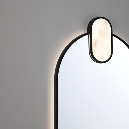 Eurofase Lighting Mrissa 39" Integrated LED Matte Black Alabaster Frame Dimmable Mirror