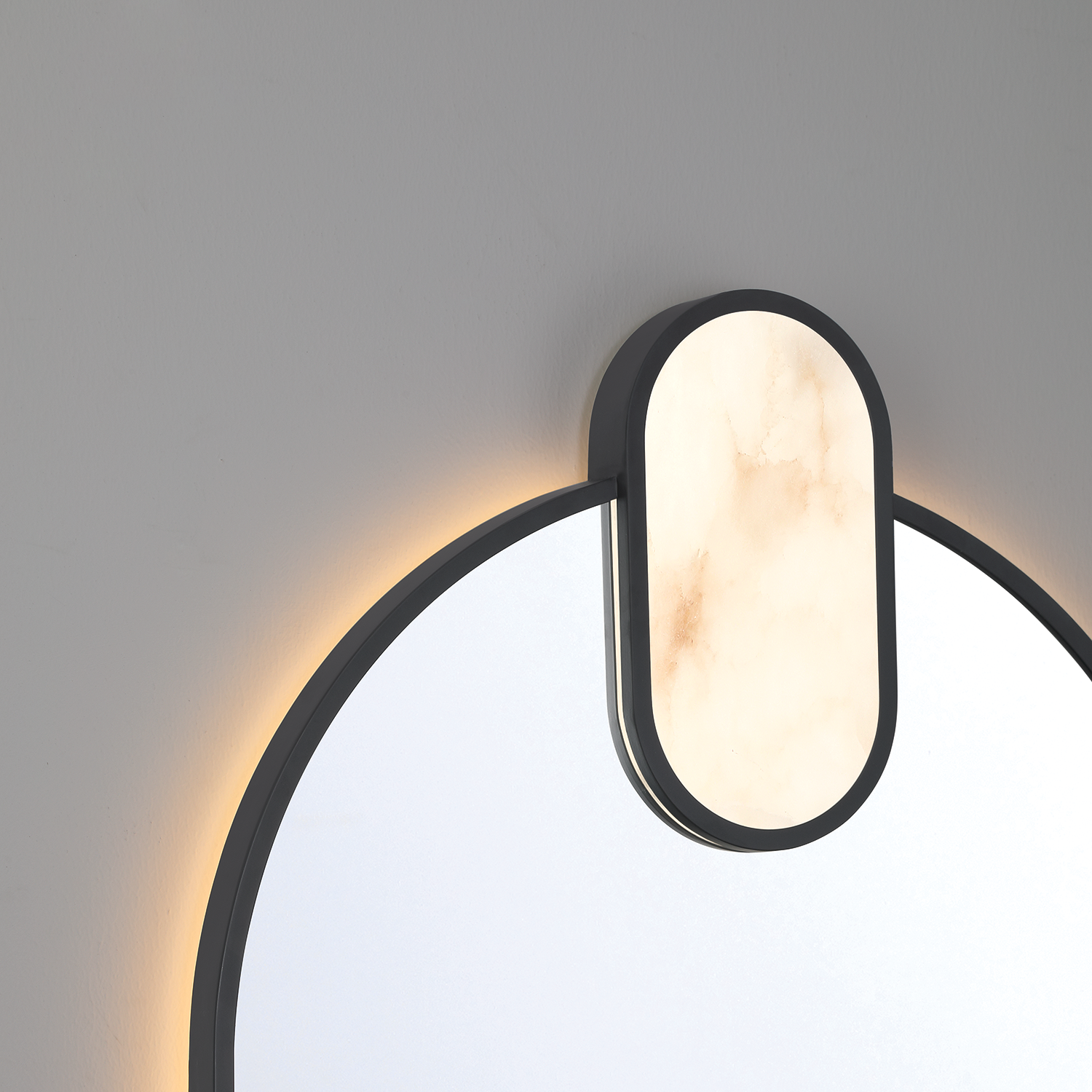 Eurofase Lighting Mrissa 39" Integrated LED Matte Black Alabaster Frame Dimmable Mirror