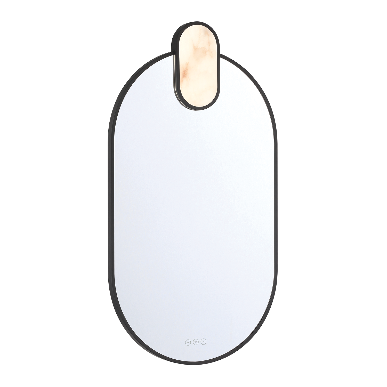 Eurofase Lighting Mrissa 39" Integrated LED Matte Black Alabaster Frame Dimmable Mirror