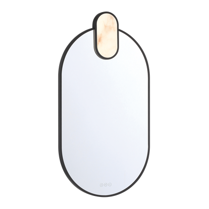 Eurofase Lighting Mrissa 39" Integrated LED Matte Black Alabaster Frame Dimmable Mirror