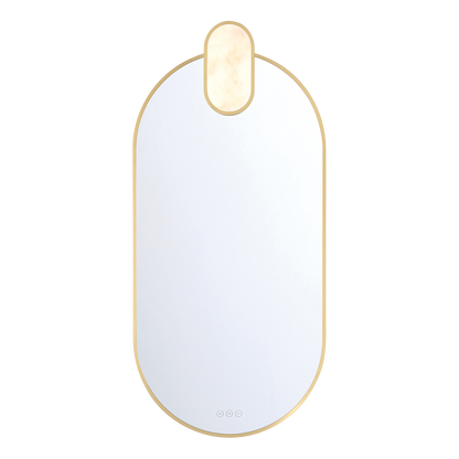 Eurofase Lighting Mrissa 45" Integrated LED Gold Alabaster Frame Dimmable Mirror