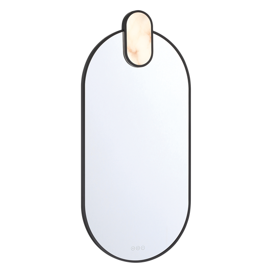 Eurofase Lighting Mrissa 45" Integrated LED Matte Black Alabaster Frame Dimmable Mirror