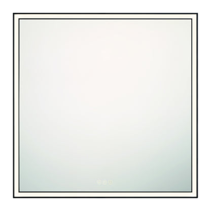 Eurofase Lighting Nixon 32" Integrated LED White Acrylic Anodized Black Frame Square Mirror