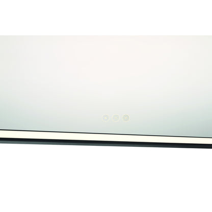 Eurofase Lighting Nixon 32" Integrated LED White Acrylic Anodized Black Frame Square Mirror