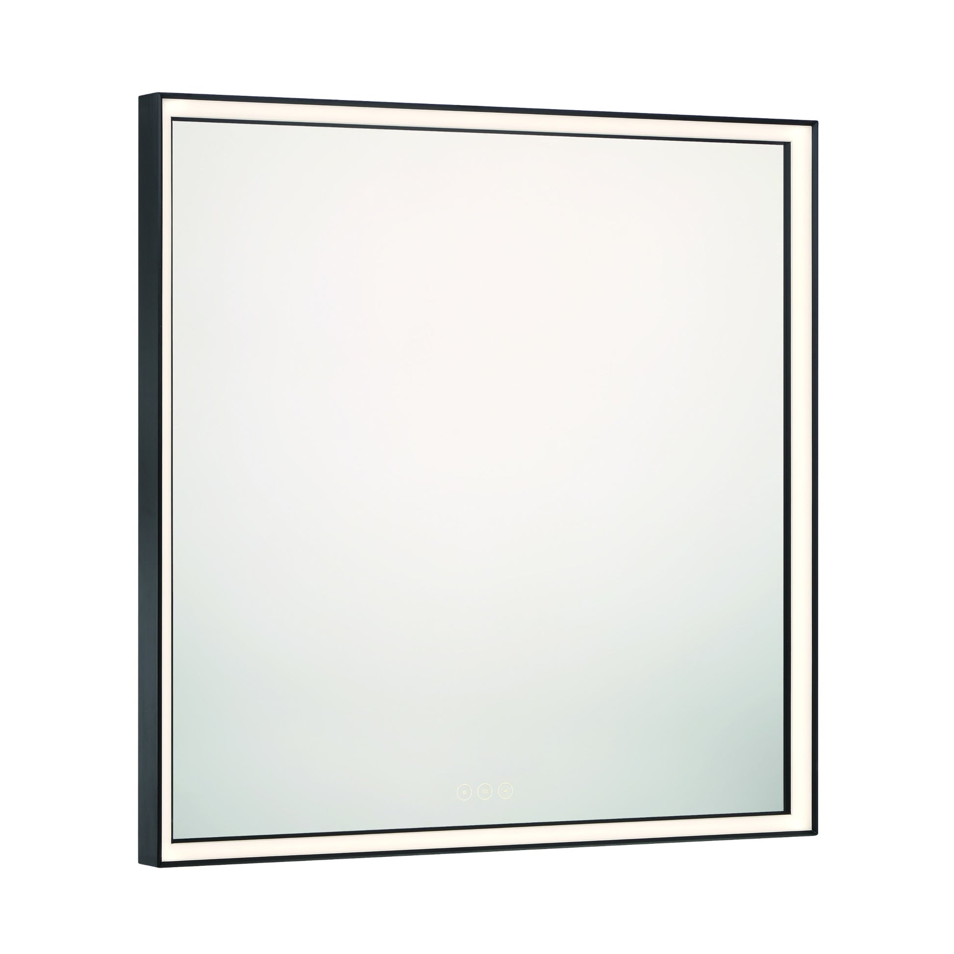 Eurofase Lighting Nixon 32" Integrated LED White Acrylic Anodized Black Frame Square Mirror